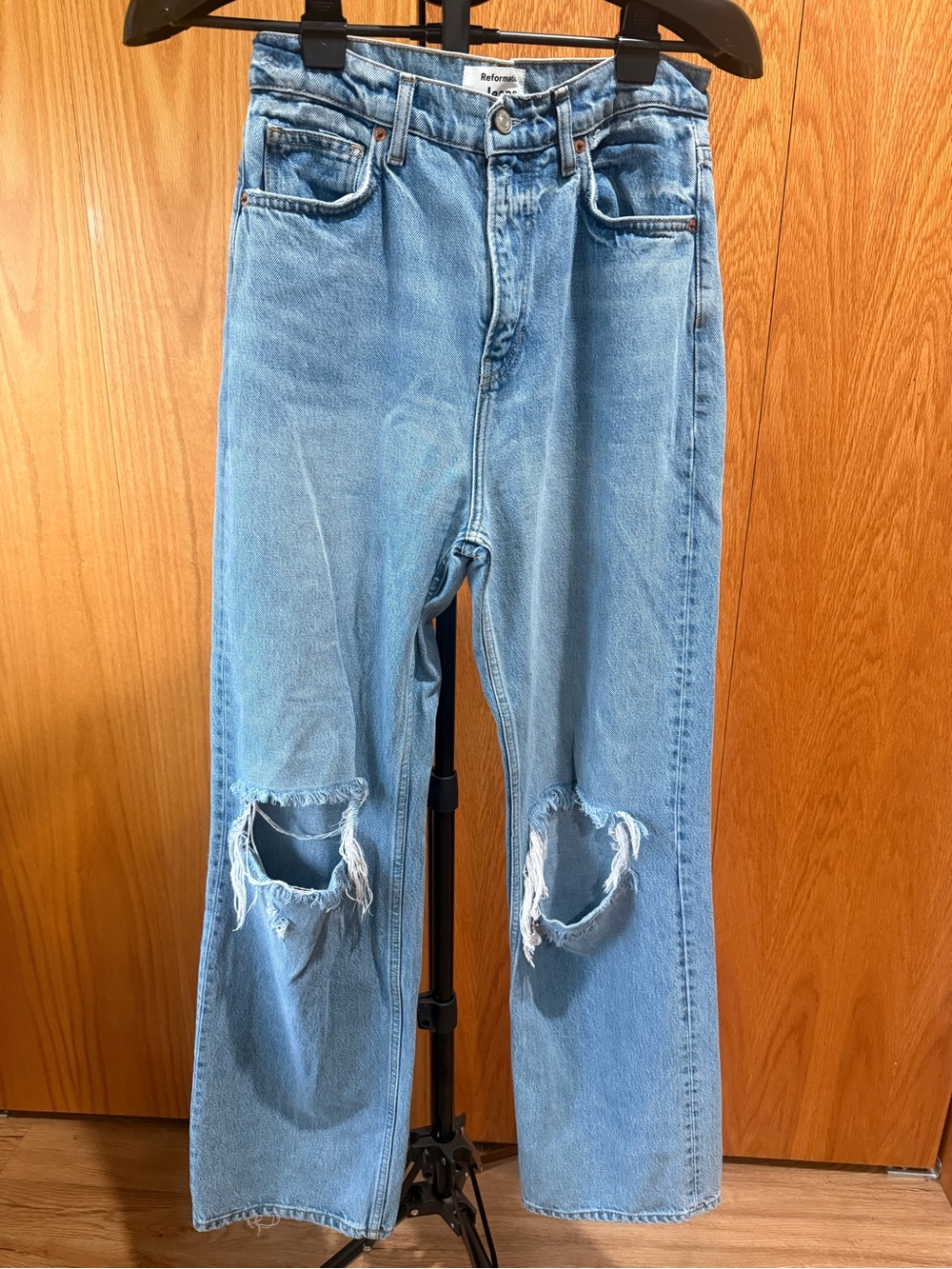 Reformation Light Blue Ripped women’s Relaxed Jeans